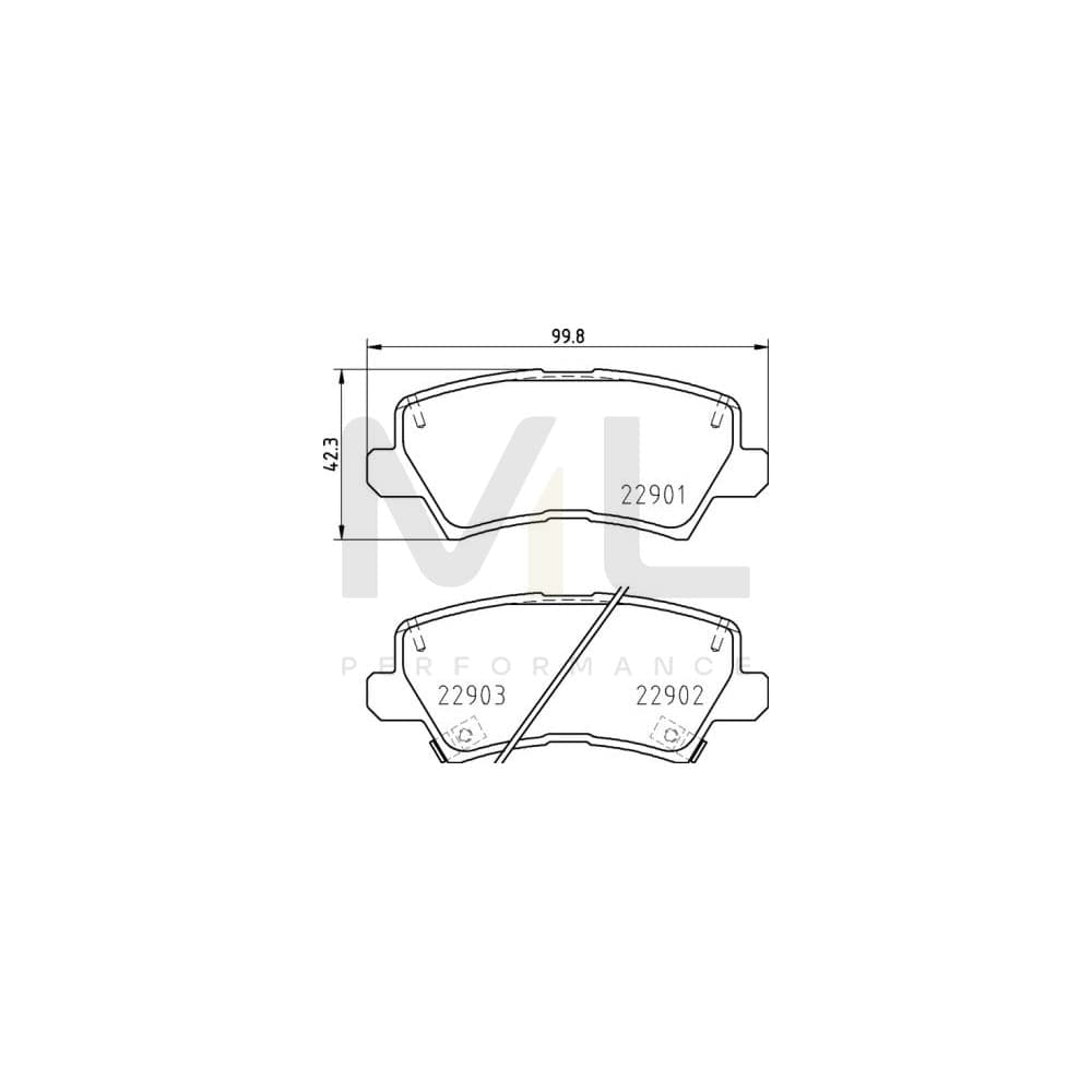 Brembo P 30 111 Brake Pad Set For Kia Picanto With Acoustic Wear Warning | ML Performance Car Parts