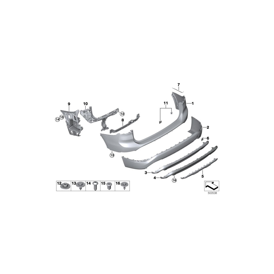 Genuine BMW 51127954259 F48 Cover Panel, Underride Guard, Rear SPORTLINE (Inc. X1 20i, X1 28i & X1 20dX) | ML Performance EU Car Parts