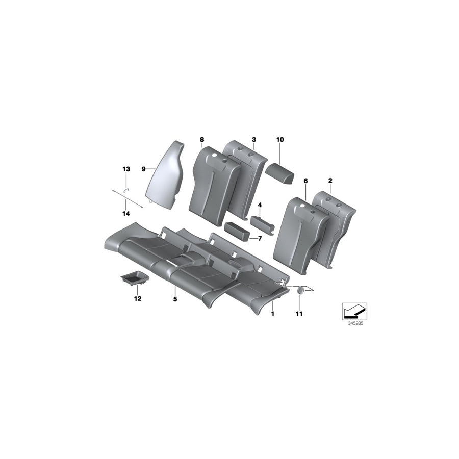 Genuine BMW 52207348885 F22 F22 Cover Backrest Vinyl Left SCHWARZ (Inc. 220i, M240i & 228iX) | ML Performance EU Car Parts