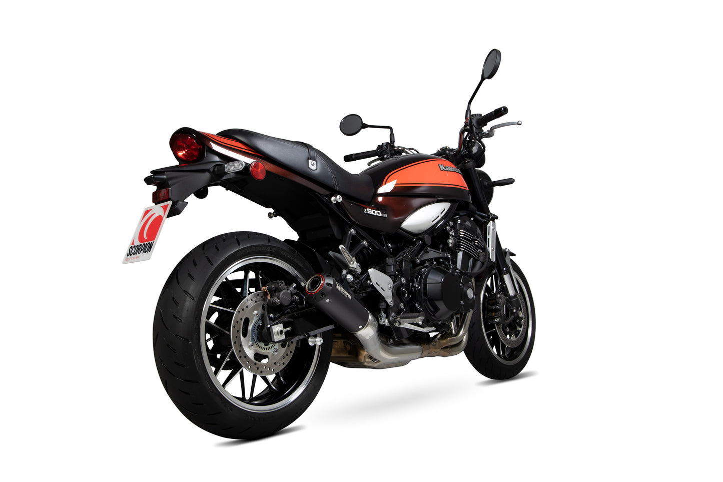 Scorpion PKA123BCER Kawasaki Z900 RS Red Power Slip-On - Black Ceramic Coated Sleeve | ML Performance EU EU