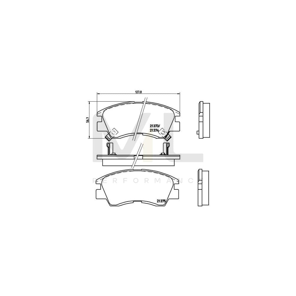 Brembo P 54 008 Brake Pad Set With Acoustic Wear Warning | ML Performance Car Parts