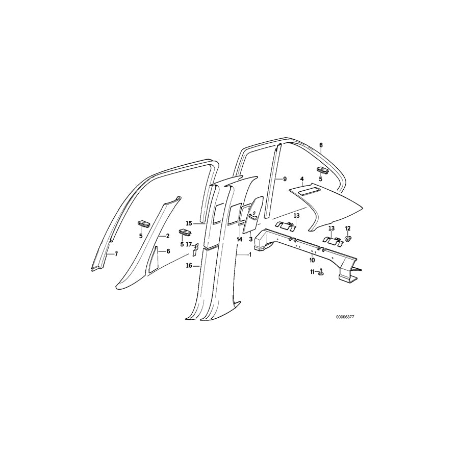 Genuine BMW 51431973409 E34 Covering Column-Center Left SILBER (Inc. M5 3.6, 520i & 535i) | ML Performance EU Car Parts