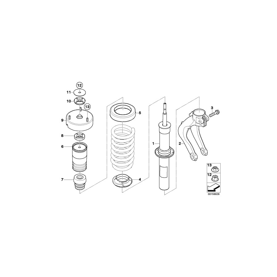 Genuine BMW 31316781919 E70 Spring Strut, Front (Inc. & X5 3.0si) | ML Performance EU Car Parts