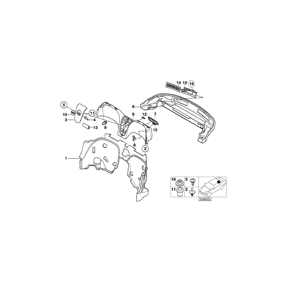 Genuine BMW 51467002480 E52 Mounting Cover, Right P1SW SCHWARZ (Inc. ALPINA V8 & Z8) | ML Performance EU Car Parts