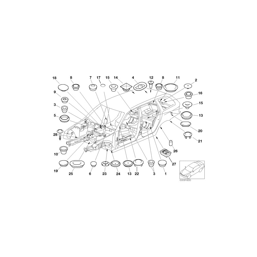Genuine BMW 51717056048 E46 Blind Plug L=46MM (Inc. 316i, 330d & 320i) | ML Performance EU Car Parts