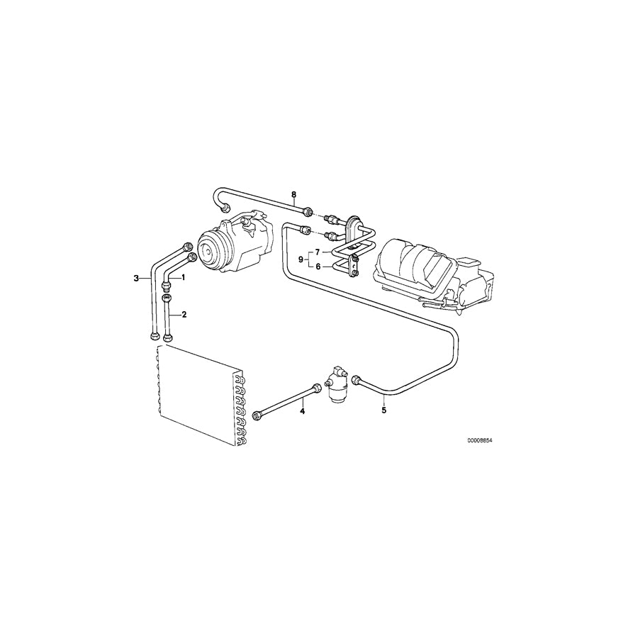 Genuine BMW 64531375011 E23 Suction Pipe Evaporator-Compressor (Inc. & 745i) | ML Performance EU Car Parts