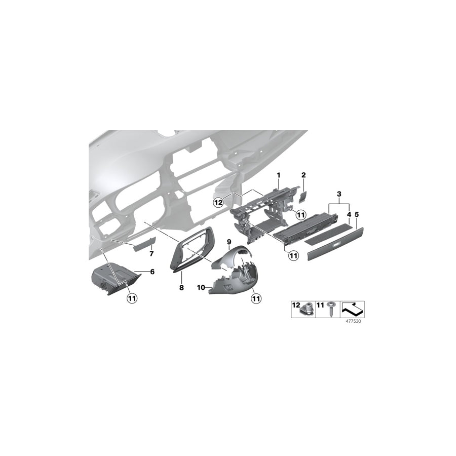 Genuine BMW 51459203710 F10 F07 F11 Dummy Trim For Assistance Systems EVERESTGRAU (Inc. 530i, M550dX & 523i) | ML Performance EU