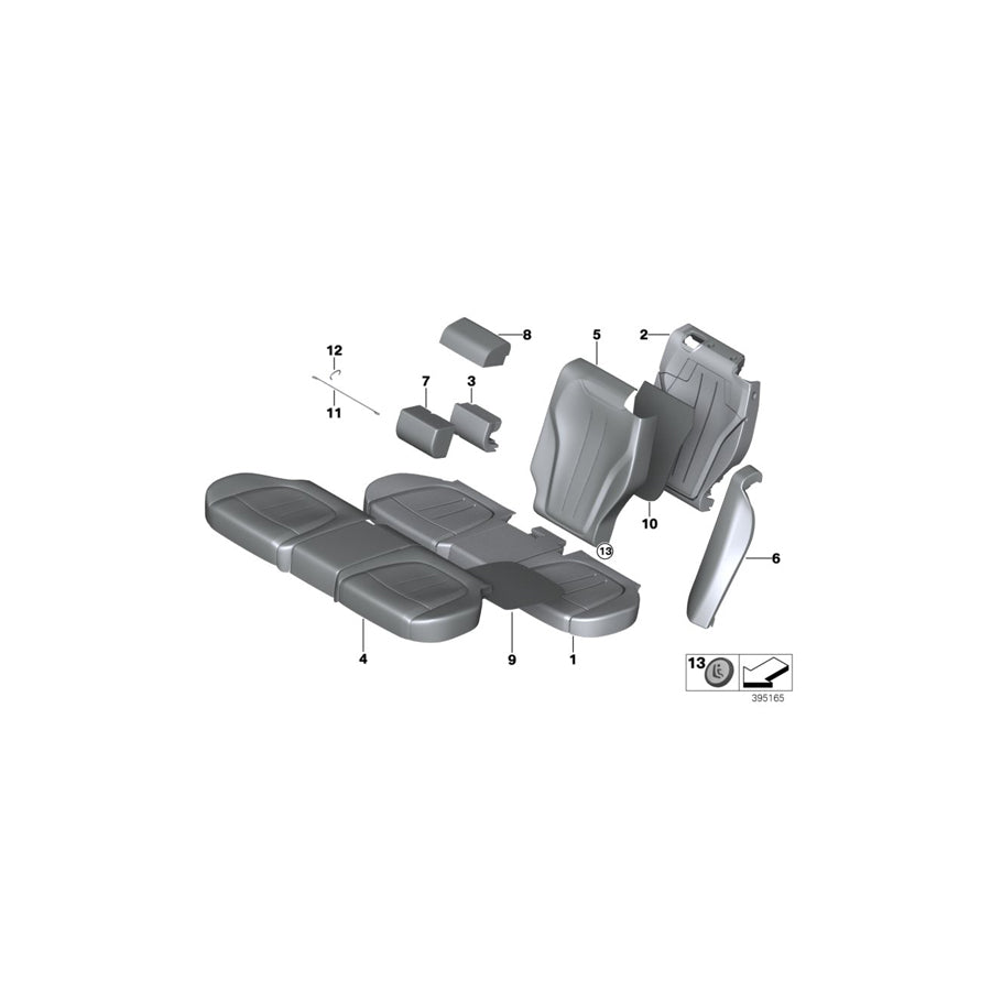 Genuine BMW 52207353376 F15 Basic Backrest Leather Cover, Right TERRA (Inc. X5 50iX 4.4, X5 25dX & X5 25d) | ML Performance EU Car Parts