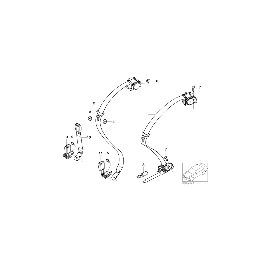 Genuine BMW 72117045837 E66 E67 E65 Support For Buckle Pretensioner (Inc. 730d, 760Li & 745i) | ML Performance EU Car Parts