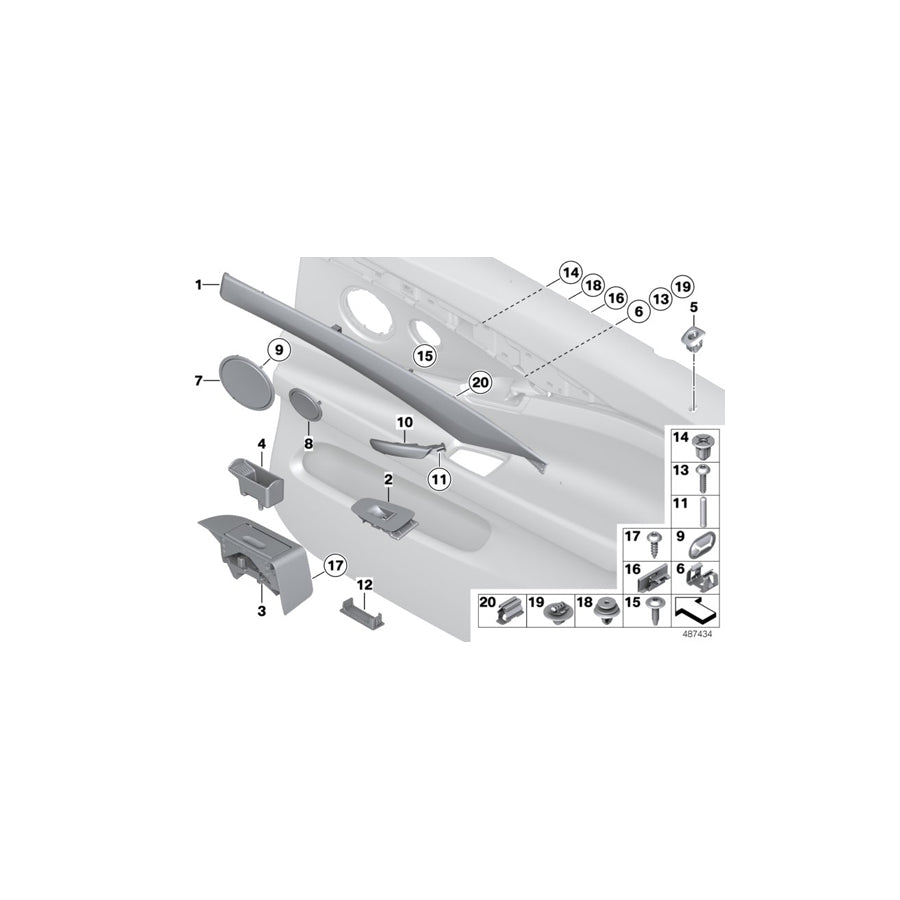 Genuine BMW 51227260955 F07 F07 Door Handle, Rear Left (Inc. 530dX, 550iX & 535i) | ML Performance EU Car Parts