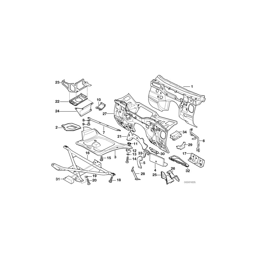 Genuine BMW 41118122561 E36 Connection Pcs, Wheel House/Entrance,Lft (Inc. 316i 1.6) | ML Performance EU Car Parts