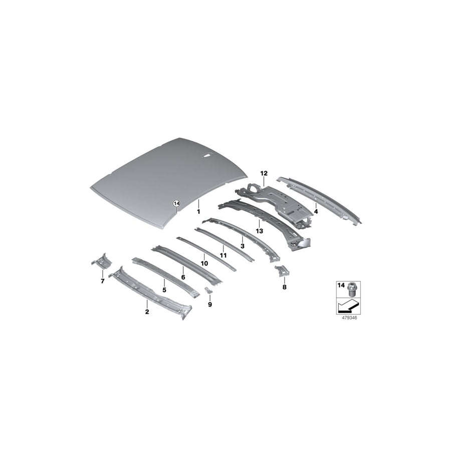 Genuine BMW 41007431659 F90 G30 Rear Window Frame Bottom Part (Inc. 530d, 518d & 530e) | ML Performance EU Car Parts