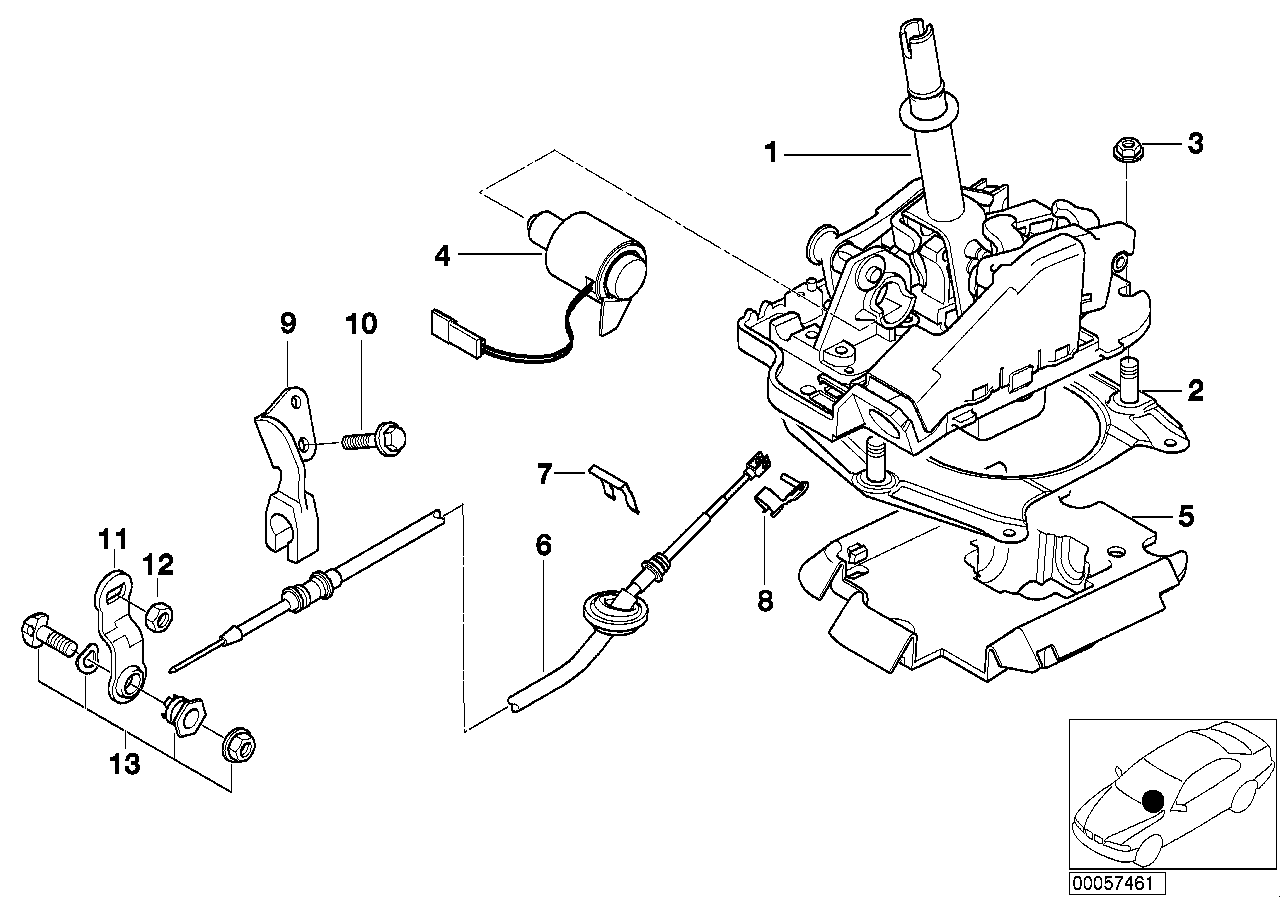 Genuine BMW 25167505201 E46 Bowden Cable, Gear Shift (Inc. 325xi, 330xi & 330xd)