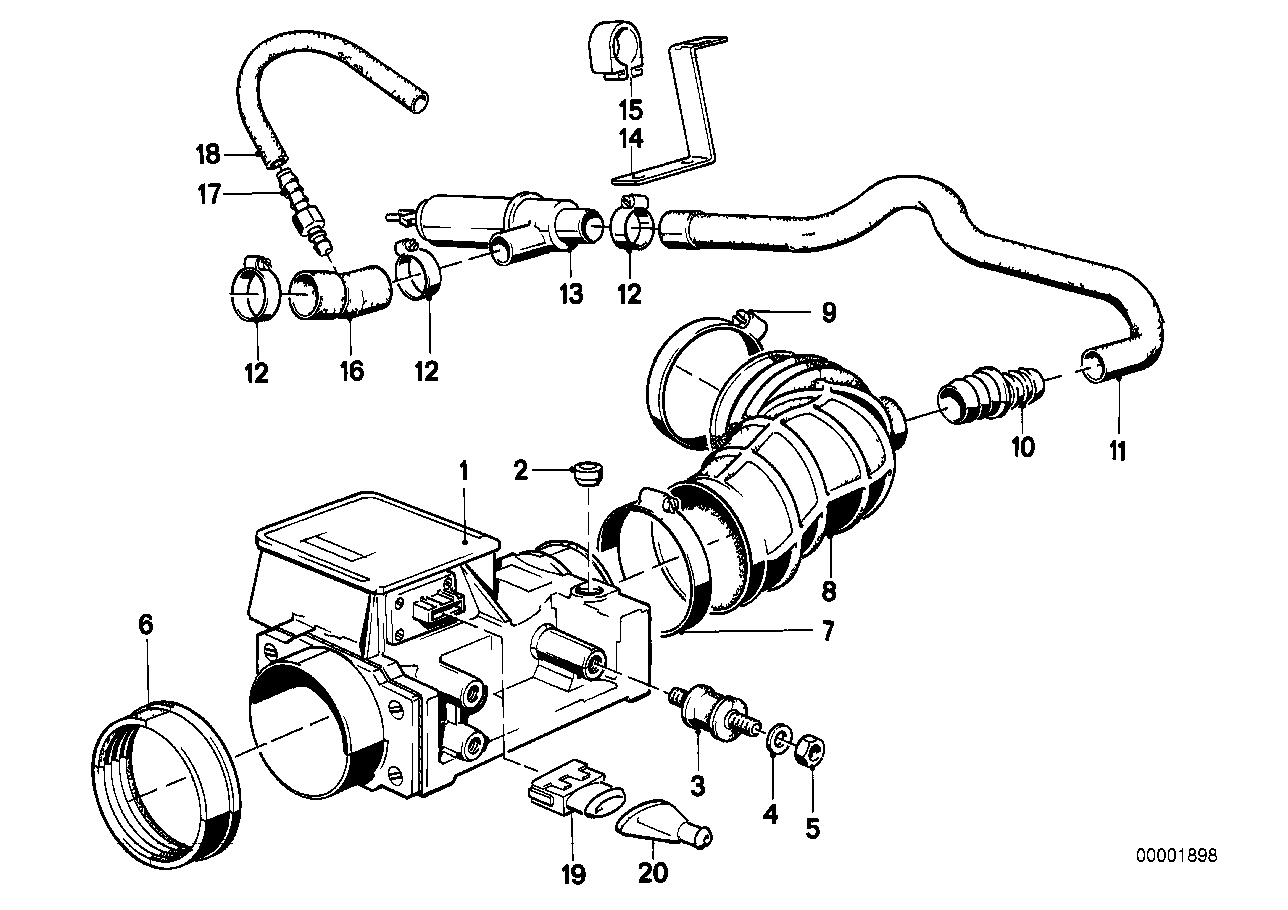 Genuine BMW 13621705721 E30 E28 Volume Air Flow Sensor (Inc. 525e, 528e & 325e) | ML Performance EU EU Car Parts
