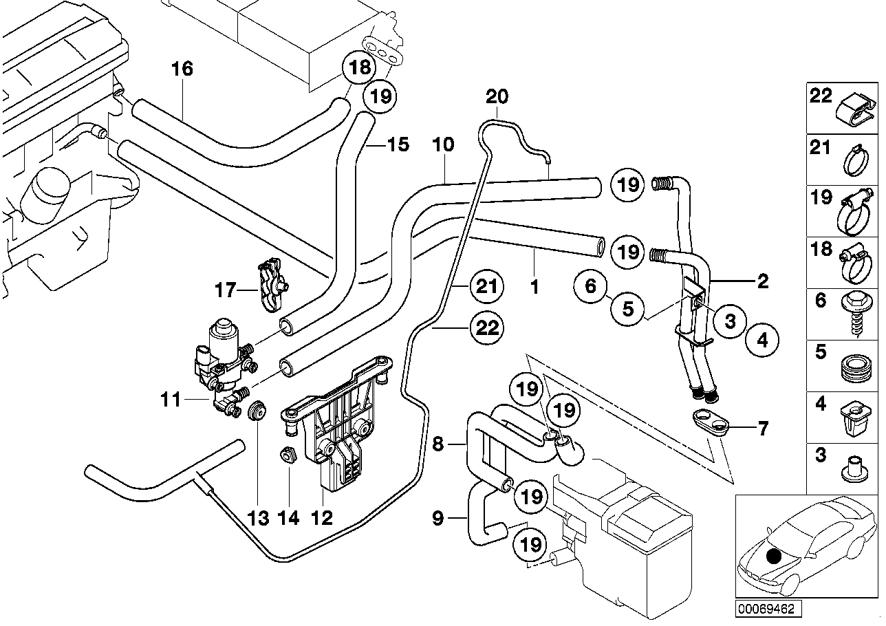 Genuine BMW 64218385294 E39 Hose F Water Valve And Radiator (Inc. 520d, 530d & 530i) | ML Performance EU Car Parts