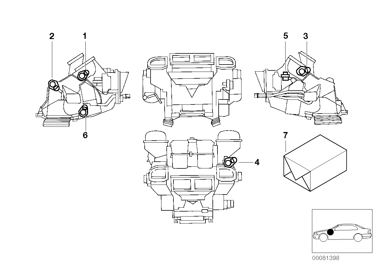Genuine BMW 64118363780 E39 E53 Set Of Small Parts Adjust.Lever SIEMENS/VALEO (Inc. 535i, X5 3.0i & 540iP) | ML Performance EU EU Car Parts