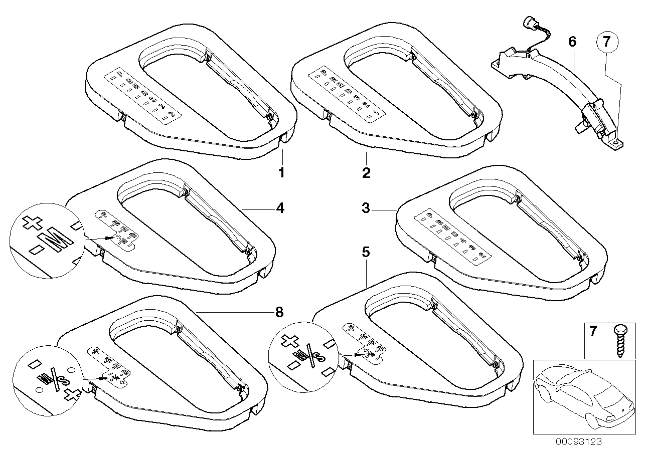 Genuine BMW 51167060697 E39 Preselect.Lever Cover F Steptronic SCHWARZ (Inc. 540i) | ML Performance EU EU Car Parts