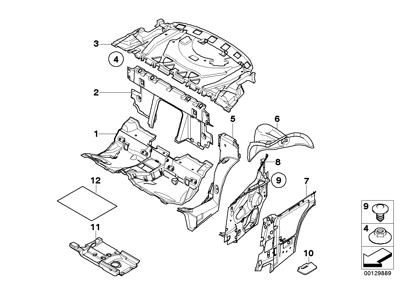 Genuine BMW 51487025012 E64 Sound Insulation, Side Panel, Rear Right (Inc. 645Ci, 650i & 630i) | ML Performance EU EU Car Parts
