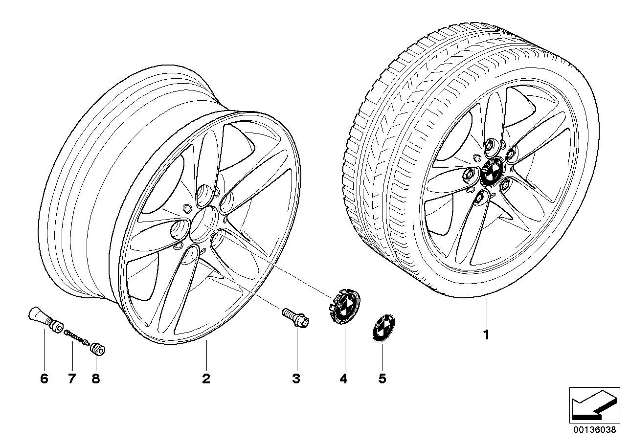 Genuine BMW 36116775619 E88 E81 E87 Light Alloy Rim 7JX16 ET:44 (Inc. 118i, 116i 1.6 & 116i 2.0) | ML Performance EU EU Car Parts