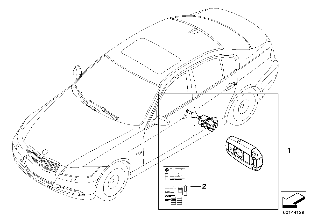 Genuine BMW 51210032839 E90 E91 Set Unif.Lock.Syst.W/Ews Ctrl Unit(Code) 315 MHZ (Inc. 325d, 328xi & 325i) | ML Performance EU EU Car Parts