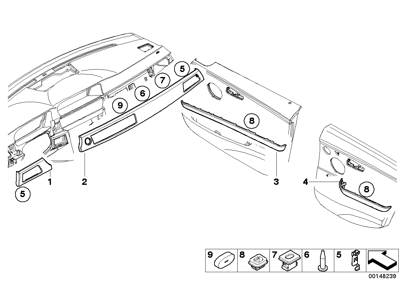Genuine BMW 51428036686 E90 E90 Decorative Strip, Door Rear Right TITAN SHADOW (Inc. & M3) | ML Performance EU Car Parts