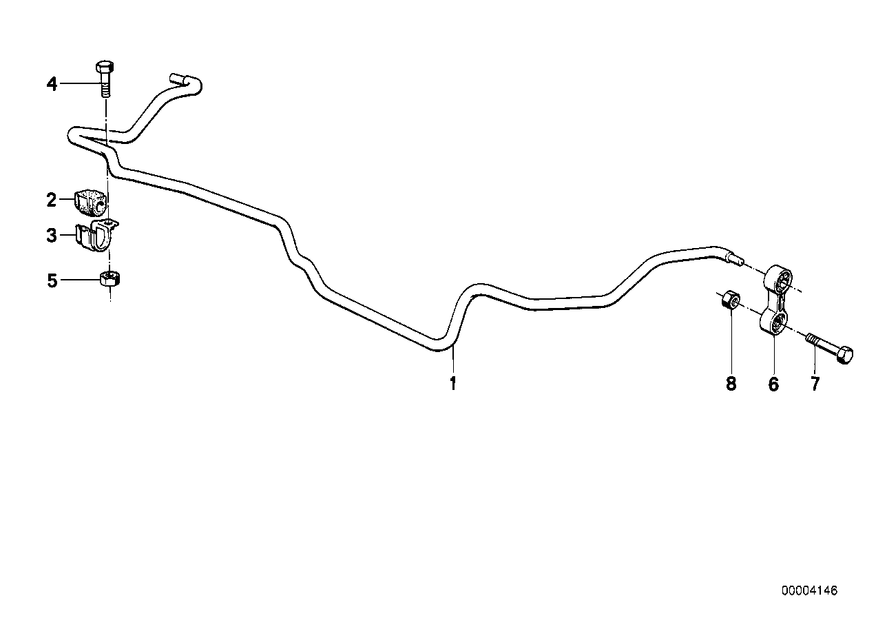 Genuine BMW 33531132197 E34 Stabilizer, Rear D=15mm (Inc. 524td, 525td & 520i) | ML Performance EU EU Car Parts