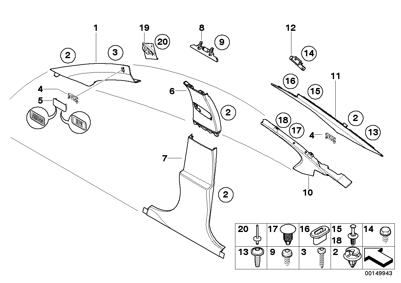 Genuine BMW 51437037878 E60 Bracket, Trim Panel, Rear Right (Inc. 520d, M5 & 523i) | ML Performance EU EU Car Parts
