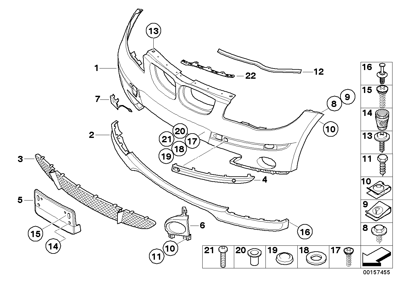 Genuine BMW 51117058458 E87 Protective Rubber Strip,Rght Frnt Bumper (Inc. 118i, 118d & 130i) | ML Performance EU EU Car Parts