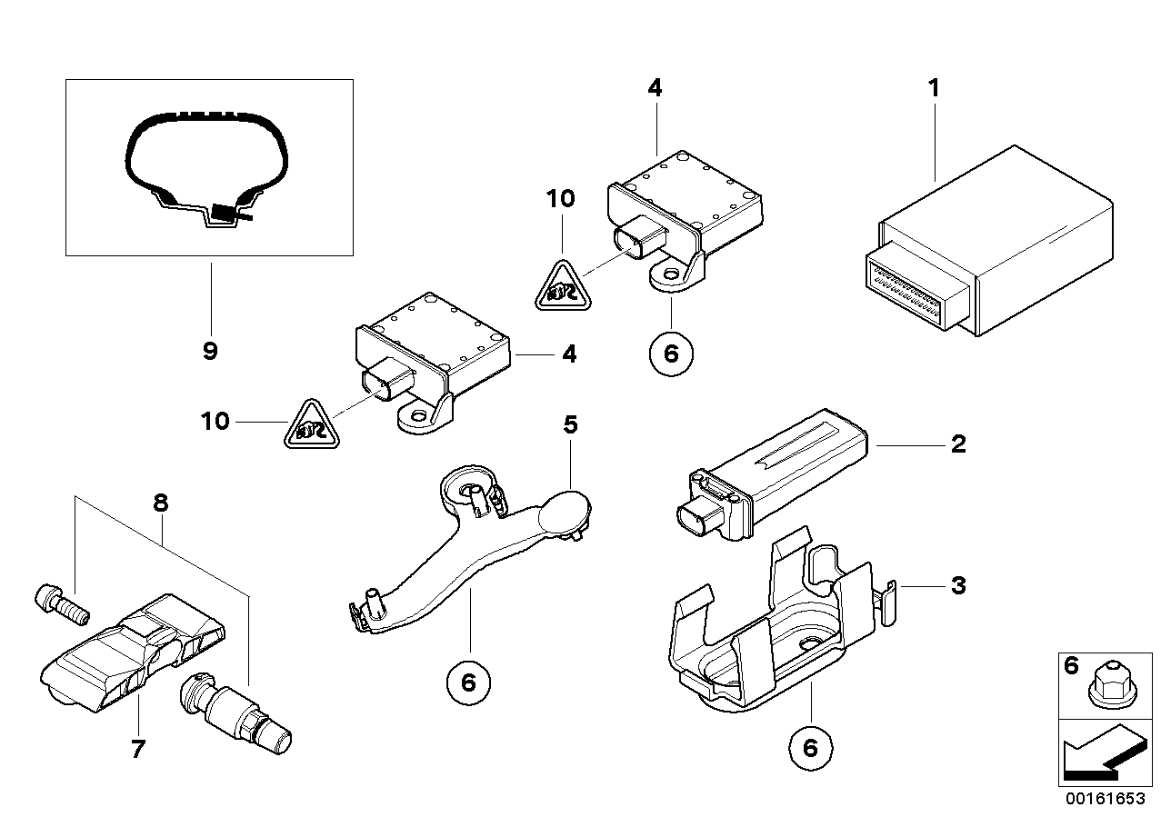 Genuine BMW 36206774701 E60 E63 E61 Holder, Trigger Transm. Rdc, Front Right (Inc. 530xi, M5 & 525xi) | ML Performance EU EU Car Parts