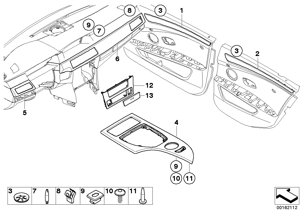 Genuine BMW 51418044508 E60 E61 Decor Strip, Alu, Right Front Door PENTAN (Inc. M5, 528i & 520i) | ML Performance EU Car Parts