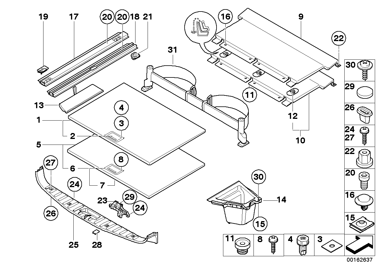Genuine BMW 51473416381 E83 Front Trunk Floor GRAU (Inc. X3) | ML Performance EU EU Car Parts