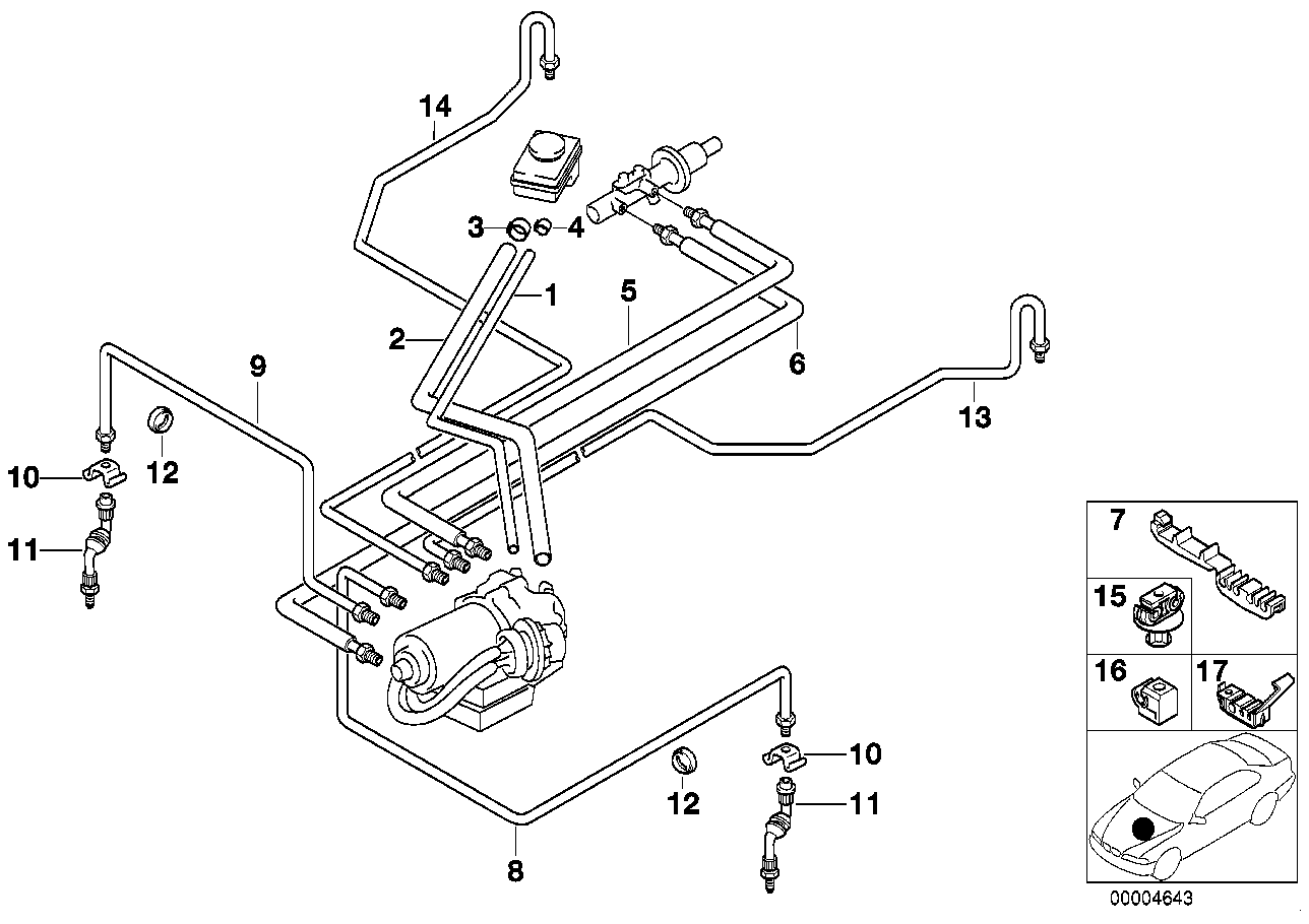 Genuine BMW 34326755526 E36 E38 Pipe M10/M12-3864mm (Inc. 728iL, 750iLS & 325i) | ML Performance EU EU Car Parts