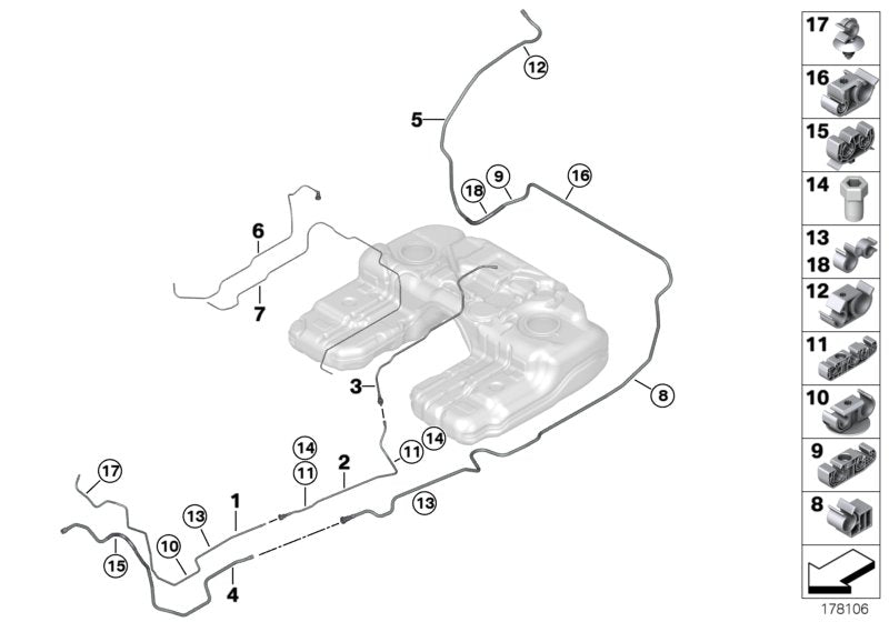 Genuine BMW 16126758230 E71 R53 E70 Fuel Pipe Bracket (Inc. X5 40iX, X6 35iX & Cooper S) | ML Performance EU EU Car Parts