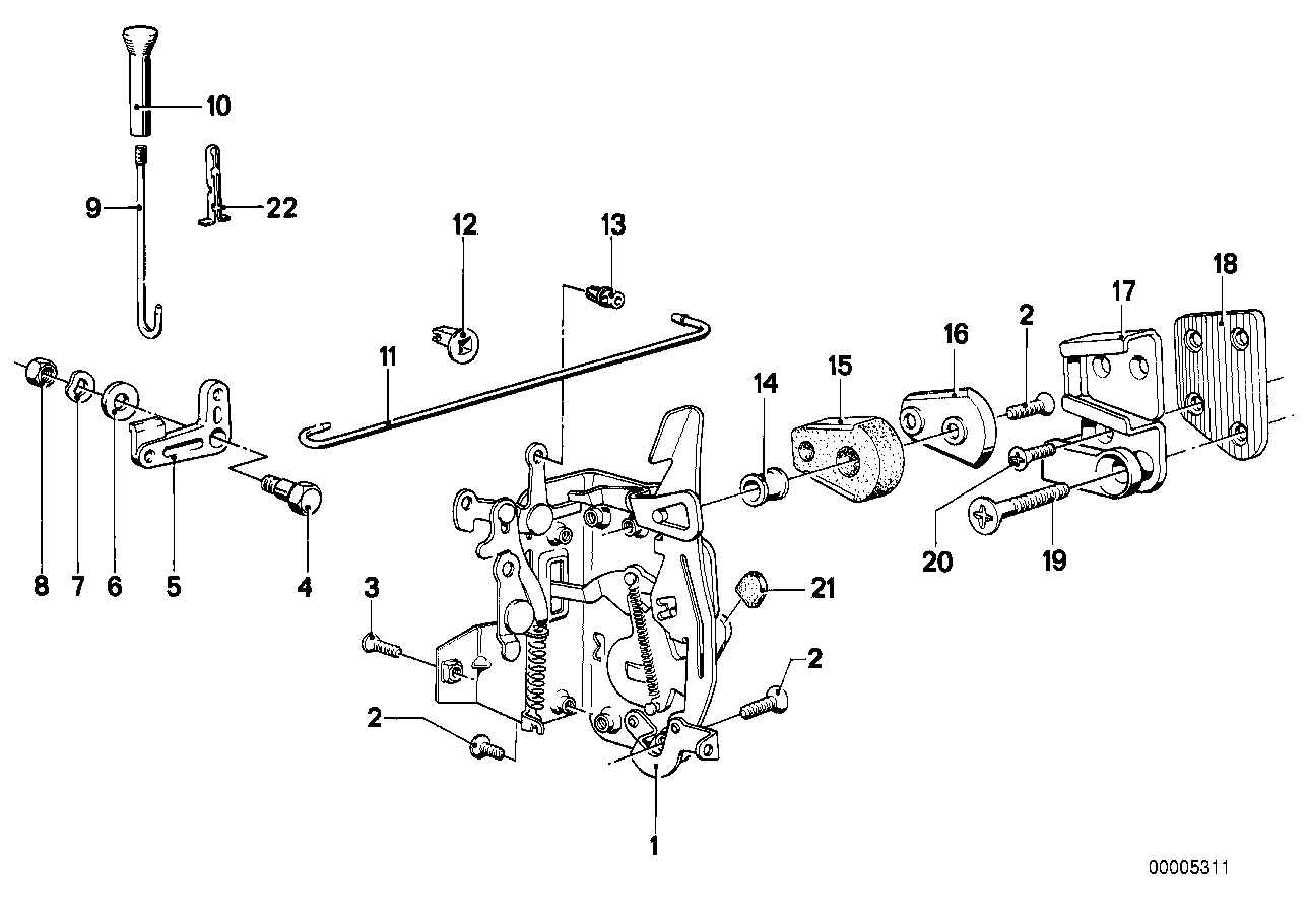 Genuine BMW 51221885919 E23 Catch Rear Left (Inc. 728i, 745i & 733i) | ML Performance EU EU Car Parts