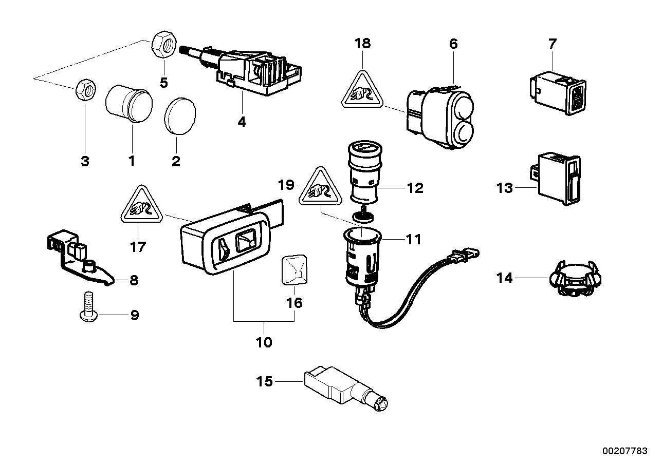 Genuine BMW 61316901958 E36 Fog Lamp Switch (Inc. Z3 2.2i, Z3 M & Z3 1.8) | ML Performance EU EU Car Parts