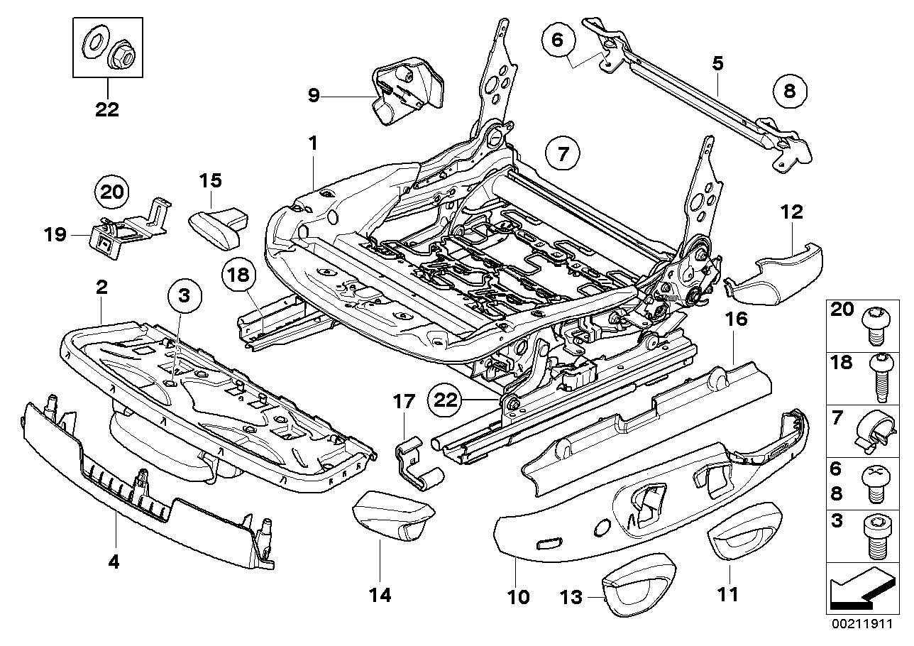 Genuine BMW 52109133414 E88 Seat Mechanism Right (Inc. 123d, 118i & 125i) | ML Performance EU EU Car Parts