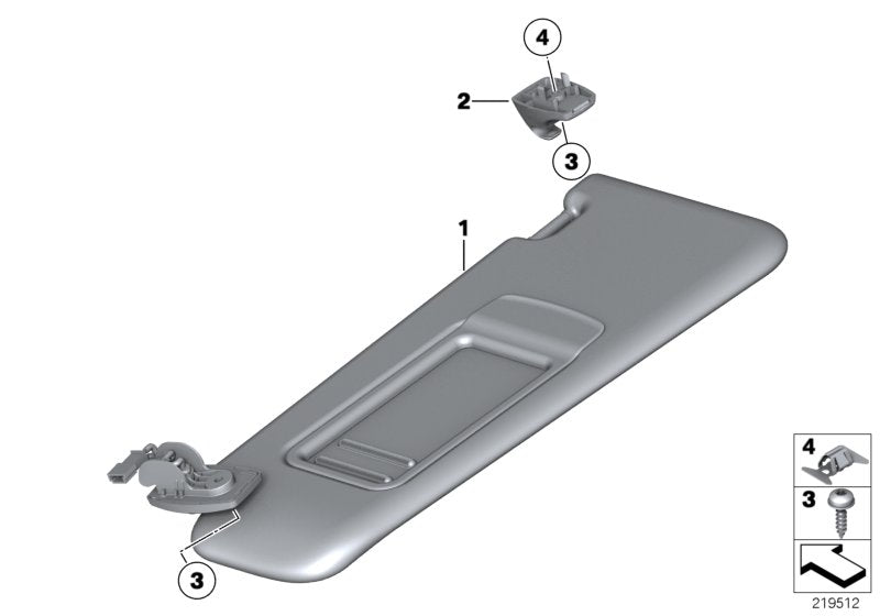 Genuine BMW 51167248857 Left Sun Visor OYSTER (Inc. Hybrid 5, 550i & 535iX) | ML Performance EU EU Car Parts