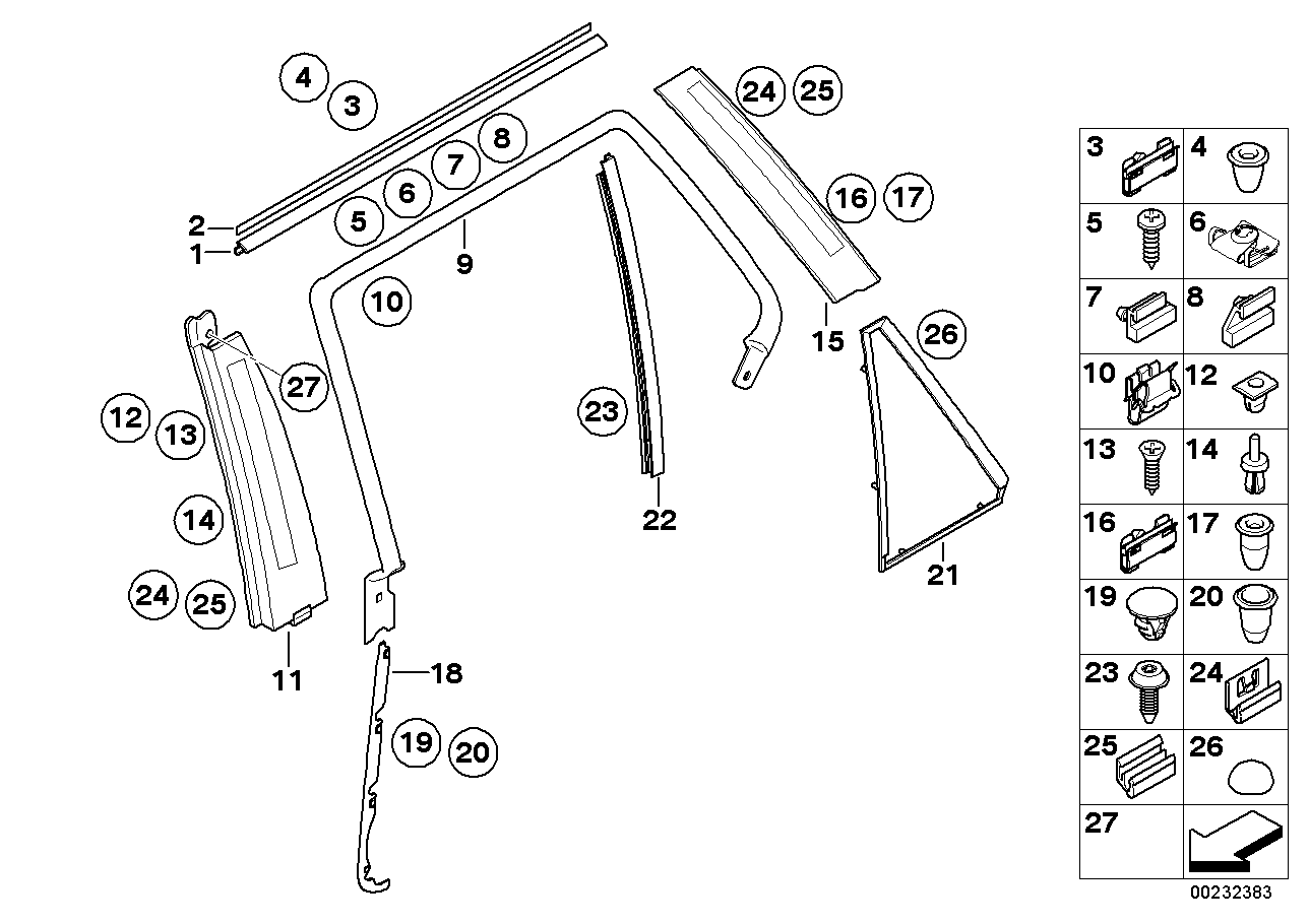 Genuine BMW 51347041436 E53 Cover, Column C, Door, Rear Right (Inc. X5) | ML Performance EU EU Car Parts