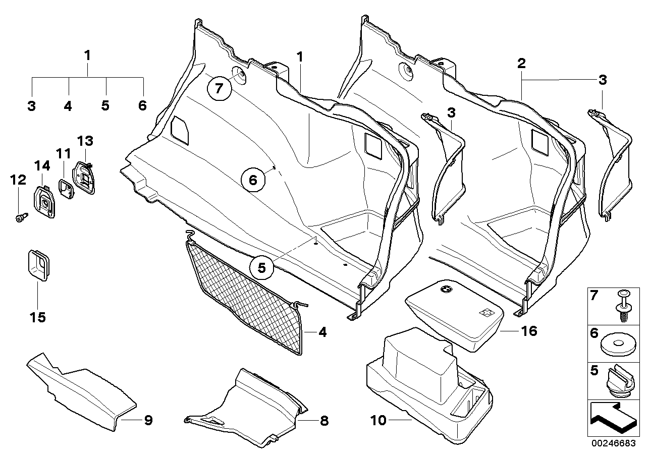 Genuine BMW 51477241232 E82 Right Trunk Trim (Inc. M Coupé, 128i & 135i) | ML Performance EU Car Parts