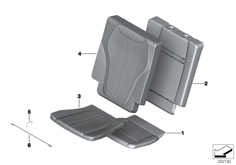 Genuine BMW 52307353531 F15 Leather Cover, Rear Seat LCEX ELF.WEISS (Inc. X5) | ML Performance EU EU Car Parts