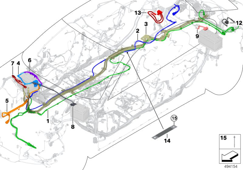 Genuine BMW 61128802895 G14 F92 G15 Battery Cable Positive, Below-Floor (Inc. 840iX, M850iX & M8) | ML Performance EU EU Car Parts