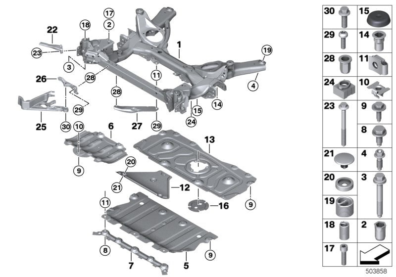 Genuine BMW 07146885805 G20 G21 Multi-Purpose Bolt Asa M10X25 ZNS3 (Inc. 320iX, 330iX & 330d) | ML Performance EU EU Car Parts