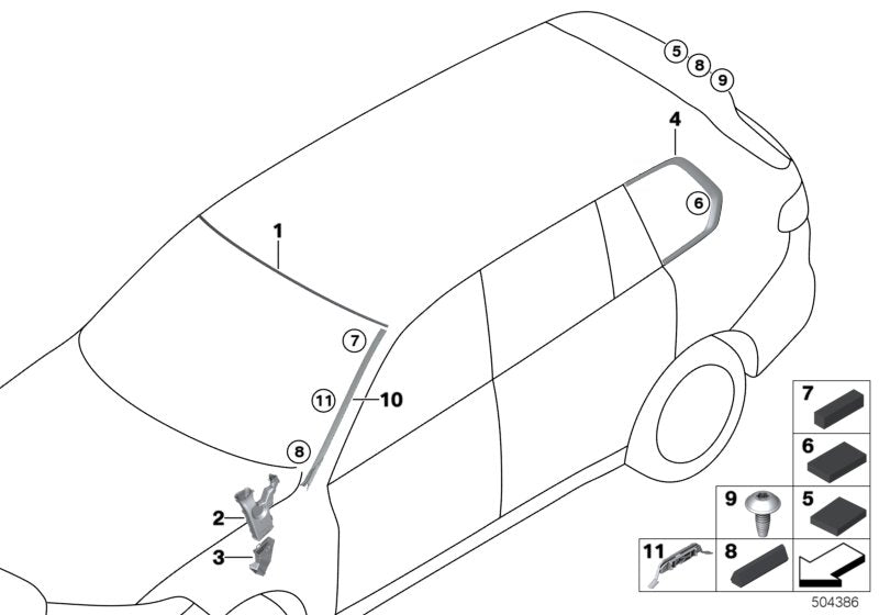 Genuine BMW 51377439368 G07 Finisher, Side Window, Rear Right ALU HOCHGLANZ (Inc. X7) | ML Performance EU EU Car Parts