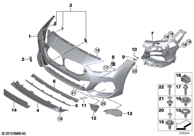 Genuine BMW 51118080707 F44 Set Of Mounts, Front Pdc / Pma Sensor (Inc. 228iX, M235iX & 218i) | ML Performance EU EU Car Parts