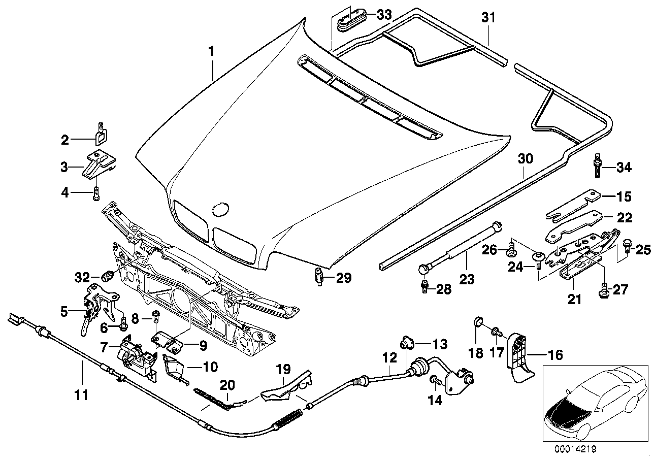 Genuine BMW 51238171527 E38 Left Lower Part Of Hood Lock (Inc. 735i, 735iL & 750iLS) | ML Performance EU EU Car Parts