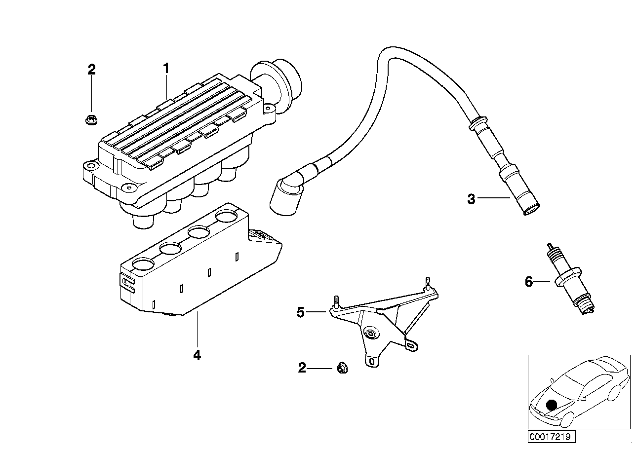 Genuine BMW 12121709206 E46 Ignition Wire ZYL.1 (Inc. 316i 1.9, 316Ci & 318i) | ML Performance EU Car Parts