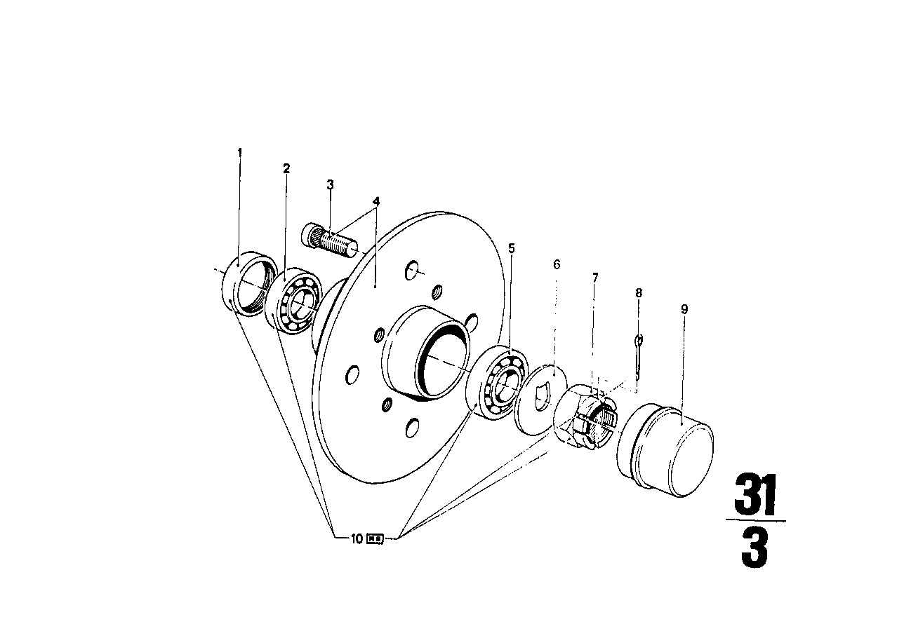 Genuine BMW 31211107456 E21 E24 E12 Wheel Bearing Repair Kit (Inc. 3.0CS, 2.5CS & 2800Bav) | ML Performance EU Car Parts