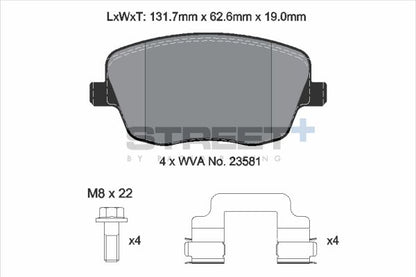 PAGID Racing T8177SP2001 STREET+ Brake Pads