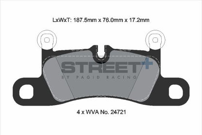 PAGID Racing T8091SP2001 STREET+ Brake Pads