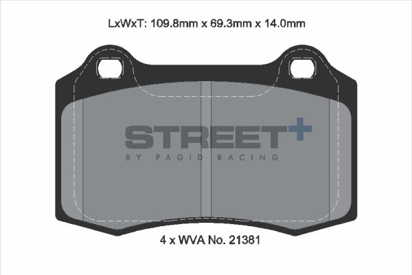PAGID Racing T8155SP2001 STREET+ Brake Pads